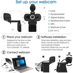 Full HD 1080P Web Camera With Noise Cancellation Microphone Skype Streaming Live Camera for Computer Android TV – TPU