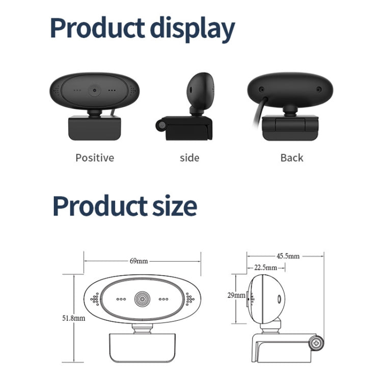 Full HD 1080P Webcam Built-in Microphone Smart Web Camera USB Streaming Live Camera With Noise Cancellation – TPU