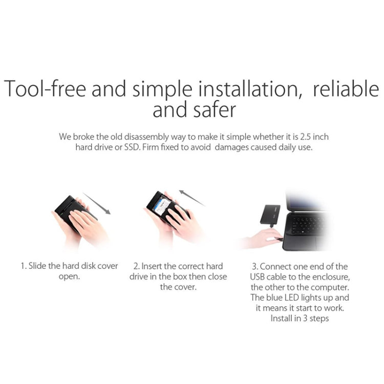 ORICO 2588US3-V1 2.5 inch USB3.0 Hard Drive Enclosure, Black – TPU