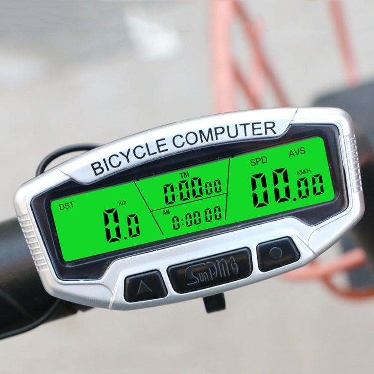 SUNDING SD-558C Bicycle Computer Wireless Digital LCD Backlight Road Speedometer Stopwatch Speedometer, SD-558C SD-558C