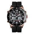 Watch – 1538 Multi-Function Time Large Dial Steel Belt Men Casual Sports... Rose Gold-Silicone Belt