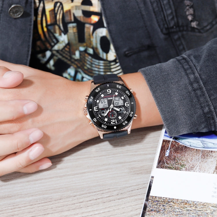 Watch – 1538 Multi-Function Time Large Dial Steel Belt Men Casual Sports...