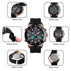 Watch – 1538 Multi-Function Time Large Dial Steel Belt Men Casual Sports...