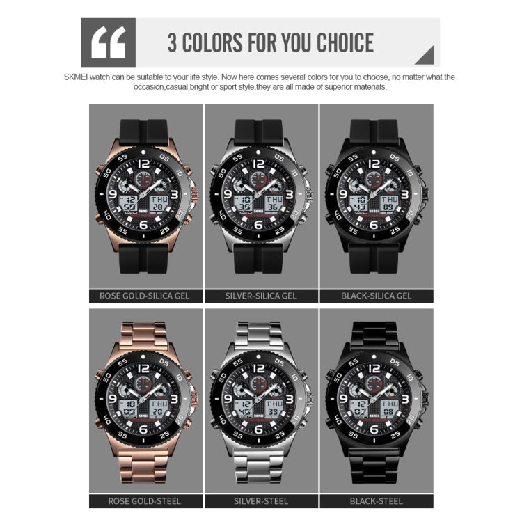 Watch – 1538 Multi-Function Time Large Dial Steel Belt Men Casual Sports...