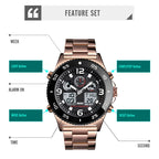 Watch – 1538 Multi-Function Time Large Dial Steel Belt Men Casual Sports...