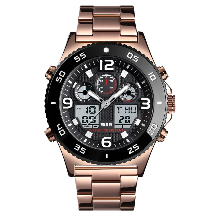 Watch – 1538 Multi-Function Time Large Dial Steel Belt Men Casual Sports... Rose Gold-Steel Belt