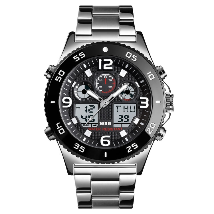 Watch – 1538 Multi-Function Time Large Dial Steel Belt Men Casual Sports... Silver-Steel Belt