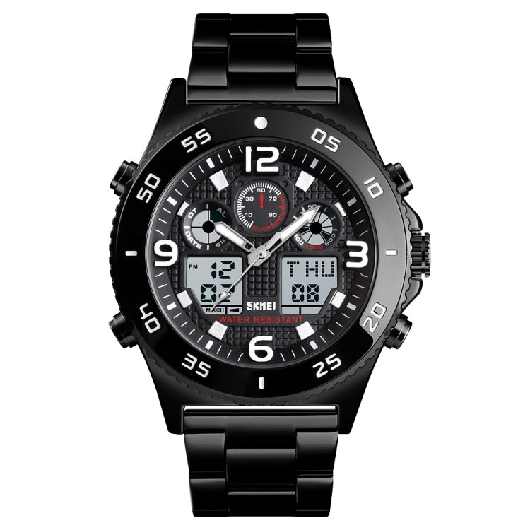 Watch – 1538 Multi-Function Time Large Dial Steel Belt Men Casual Sports... Black-Steel Belt