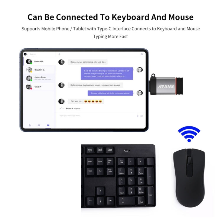 ENKAY ENK-AT101 Aluminium Alloy USB-C / Type-C to USB 3.0 OTG Data Adapter Converter, ENK-AT101 – Data Transmission
