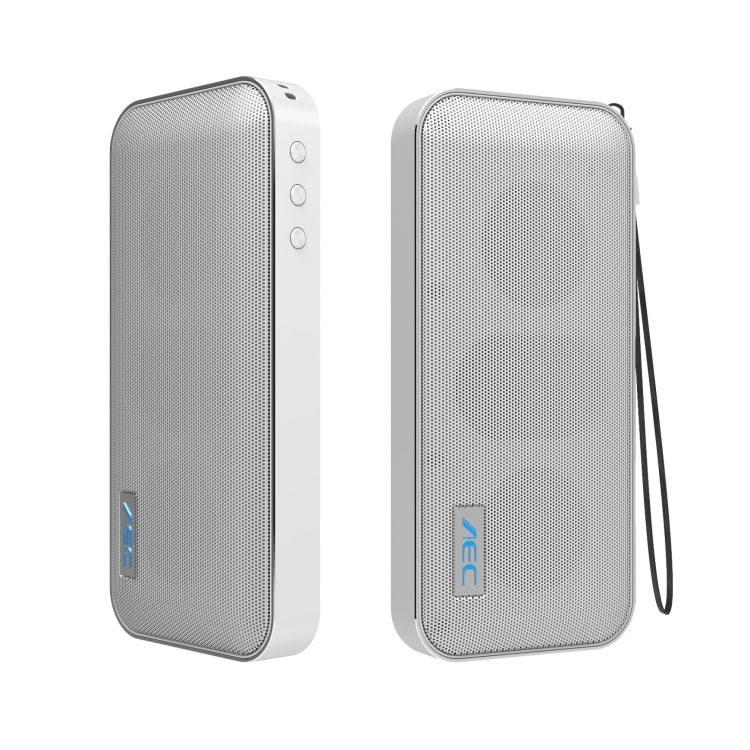 AEC BT-205 Portable Wireless Bluetooth Speaker Stereo Music Loudspeaker Built-in Microphone, Support TF Card – Leather, Bluetooth, TPU White