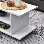 TV Stand Bookshelf Cabinet Modern 3 Tier shelf Storage Wheels in White