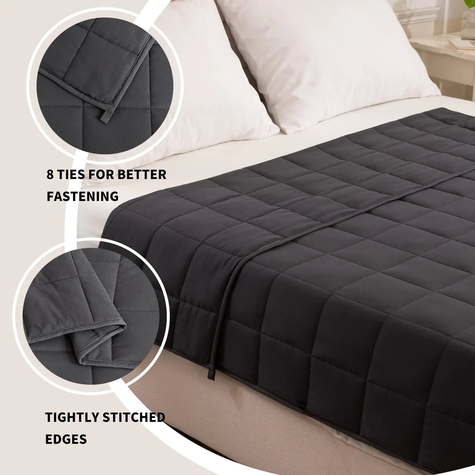 Microfibre Weighted Blanket for Adults | 3 Sizes | Grey