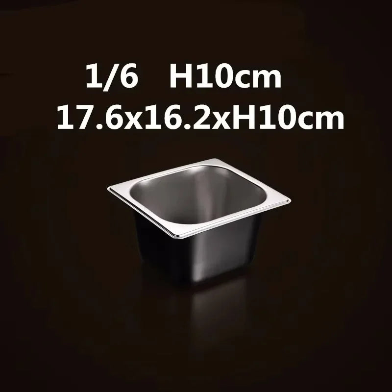 304 Stainless Steel Gastronorm GN Food Pans with Lids – 1/9, 1/6, 1/4, 1/3 & 1/2 Sizes for Buffet, Chafing & Catering 1-6 17.6x16.2xH9.6cm