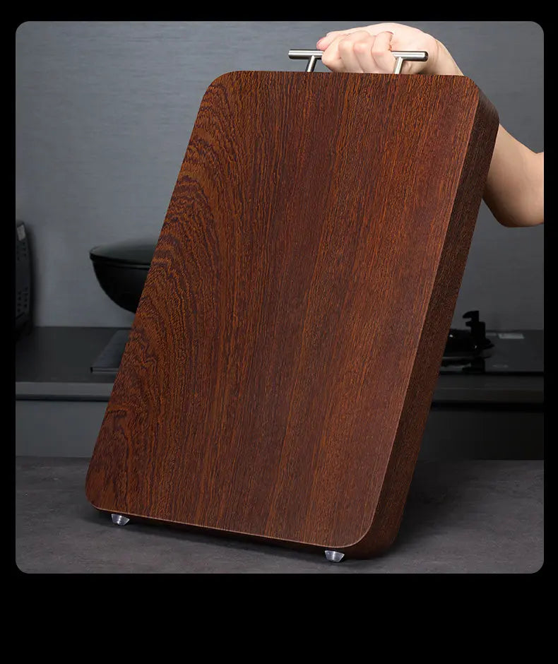 Solid Wood Rectangular Cutting Board with Handle – 3cm Thick, Double-Sided, Paint-Free, Great for Chopping Meat, Vegetables, and Everyday Kitchen Use