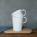White Enamel Measuring & Milk Cup | Gas & Induction Safe | 500ml & 1000ml