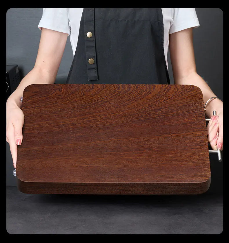 Solid Wood Rectangular Cutting Board with Handle – 3cm Thick, Double-Sided, Paint-Free, Great for Chopping Meat, Vegetables, and Everyday Kitchen Use