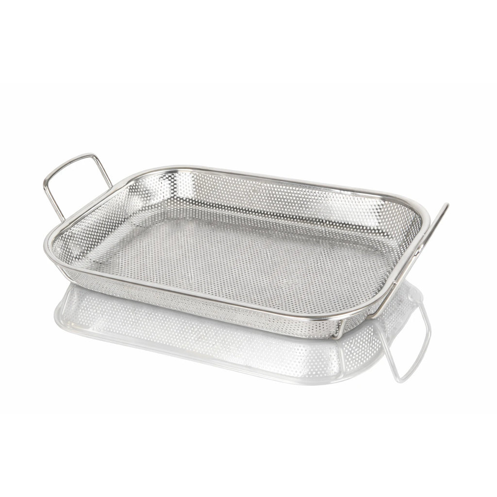 Stainless Steel Perforated BBQ Grill Pan with Micro-Perforated Mesh – Outdoor Roasting & Baking Tray for Steak, Meat, Vegetables & Seafood, Rust-Resistant BBQ Roasting Tray with Even Heat Distribution 1pcs