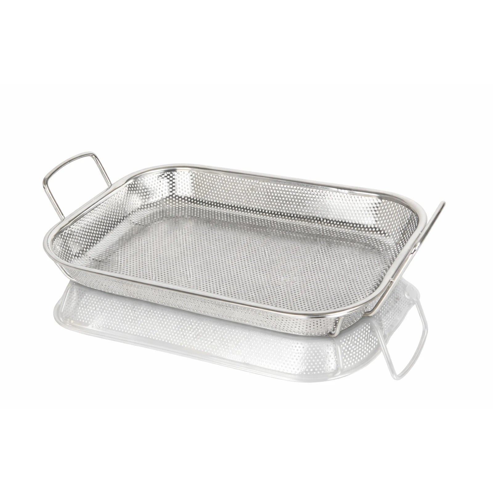 Stainless Steel Perforated BBQ Grill Pan with Micro-Perforated Mesh – Outdoor Roasting & Baking Tray for Steak, Meat, Vegetables & Seafood, Rust-Resistant BBQ Roasting Tray with Even Heat Distribution 1pcs
