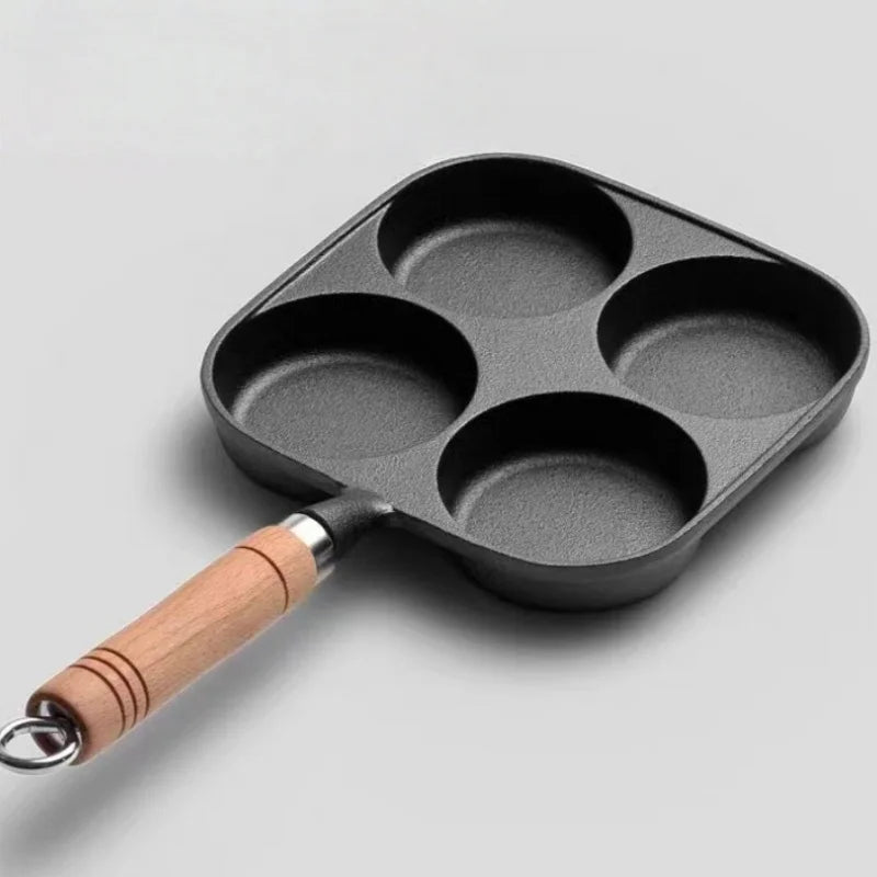 Cast Iron 4-Hole Breakfast Egg Pan – Gas & Induction Compatible | 4 Shape Options Breakfast Egg Pan Option 2