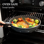 4-Piece Nonstick Cookware Set with Detachable Handle – Carbon Steel Stackable Frying Pans & Saucepan with Ceramic Coating, Best for Meat, Vegetables, and Omelets, Everyday Cooking, Space-Saving Stackable Design, Compatible with All Stovetops