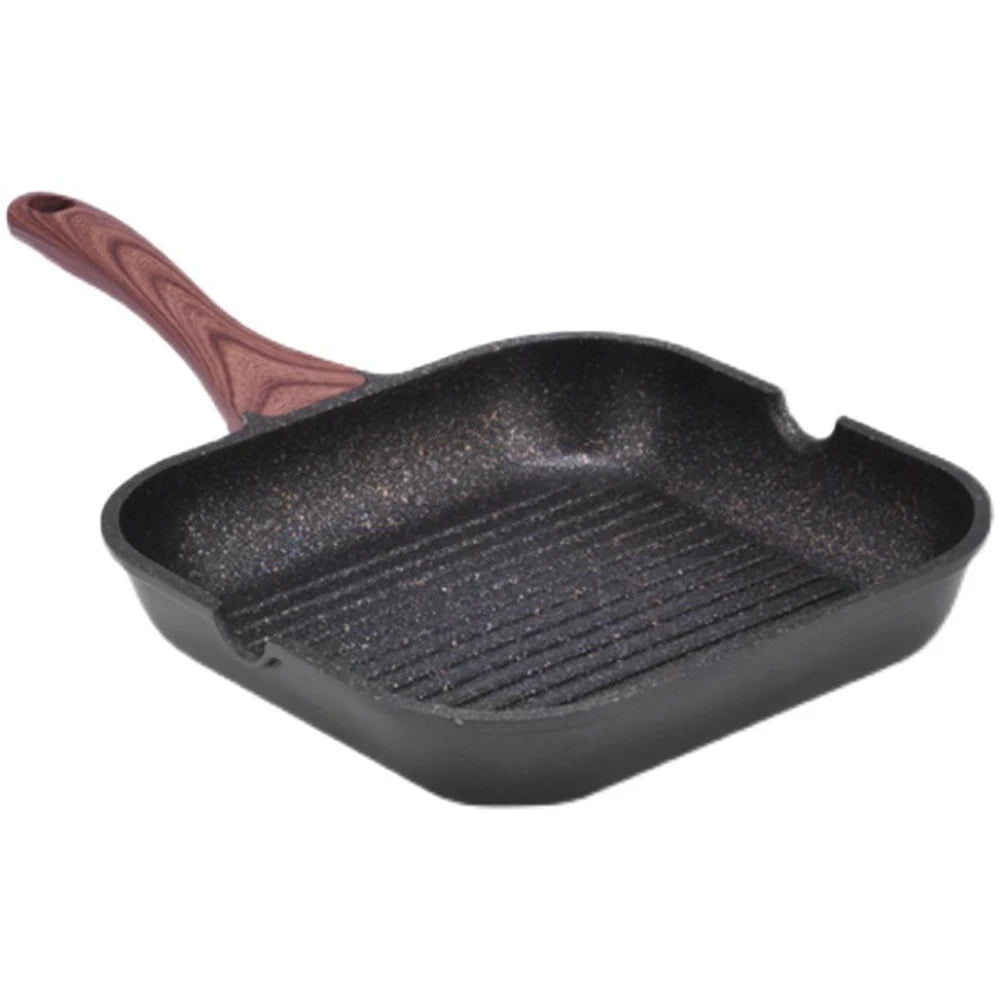Square Non-Stick Grill Pan With Large Cooking Surface For Searing Durable Food Grade Aluminum Griddle Grill Pan 24cm