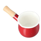 Mini Enamel Milk Pan with Wooden Handle | 500ml | 3 Colours