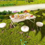 Adjustable Height Folding Table | Aluminium & MDF | 9 Size Options | Indoor & Outdoor