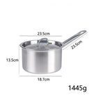 Stainless Steel Saucepan with Lid - Available sizes: 16cm, 18cm, 20cm, 22cm, 24cm