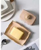 Enamel Butter & Cheese Dish with Lid | Retro Style | 19.3x14.2cm | 3 Colours