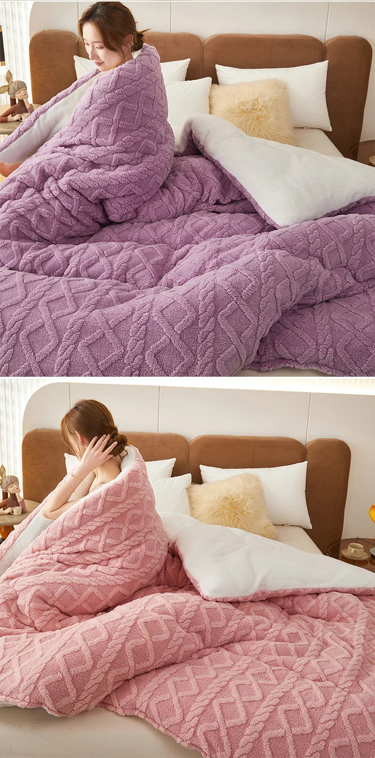 Double-Sided Lamb Wool Weighted Blanket | Anti-Pilling | 4 Sizes | 7 Colours