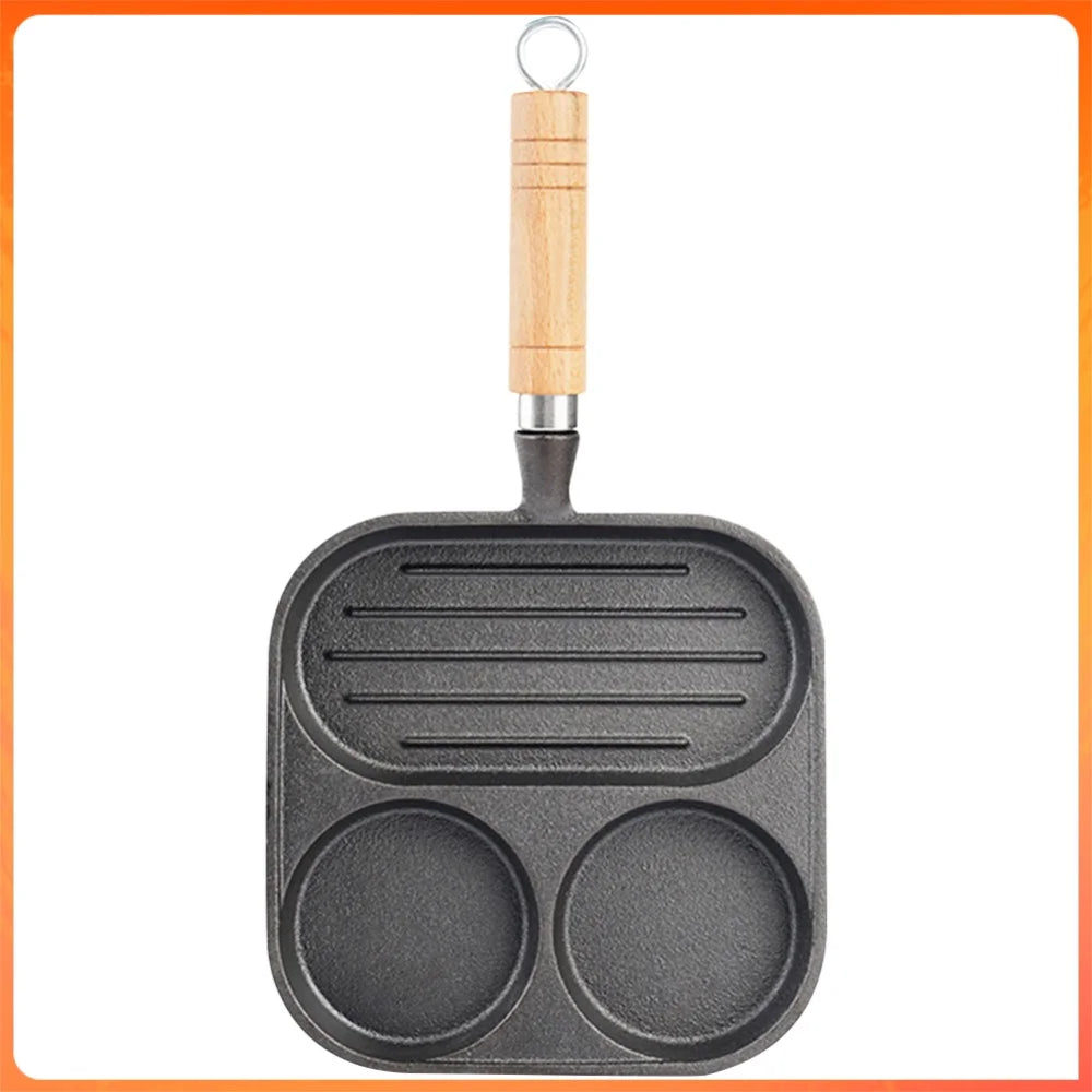 Cast Iron Kitchen Egg Frying Pan 3 Cup Nonstick Breakfast Pan For Gas And Induction Stoves Burger Sausage China Mainland