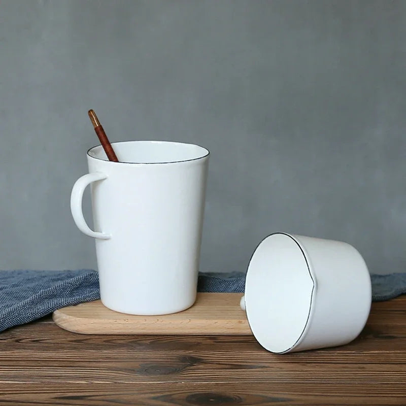 White Enamel Measuring & Milk Cup | Gas & Induction Safe | 500ml & 1000ml