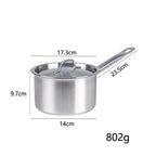 Stainless Steel Saucepan with Lid - Available sizes: 16cm, 18cm, 20cm, 22cm, 24cm