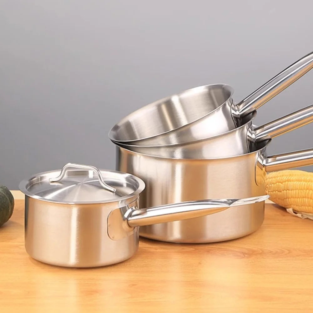 Stainless Steel Saucepan with Lid - Available sizes: 16cm, 18cm, 20cm, 22cm, 24cm