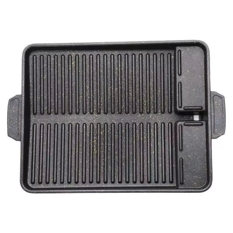 BBQ Grill Pan With Maifan Stone Coated Surface Portable Nonstick Griddle For Indoor Outdoor Rectangle