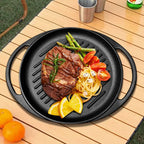 Iron Grill Pan with Dual Handles - 10 Inch