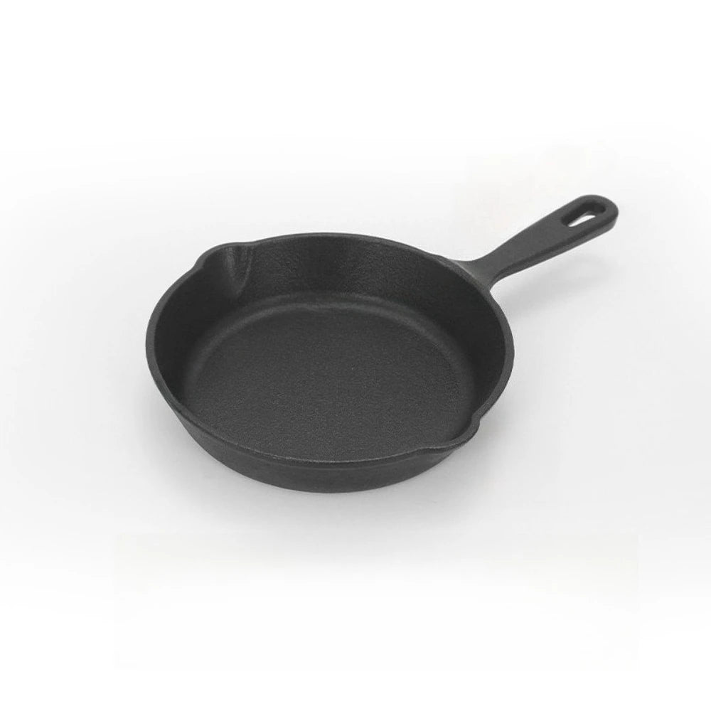 Pre-Seasoned Round Cast Iron Skillet black 16cm