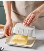 Enamel Butter & Cheese Dish with Lid | Retro Style | 19.3x14.2cm | 3 Colours