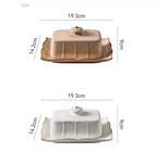 Enamel Butter & Cheese Dish with Lid | Retro Style | 19.3x14.2cm | 3 Colours