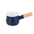 Mini Enamel Milk Pan with Wooden Handle | 500ml | 3 Colours blue