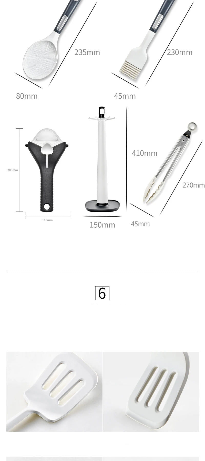 Silicone Kitchen Utensil Set with ABS Handle – Heat Resistant, Non-Stick Safe, Eco-Friendly, Great for Cooking, Baking, and Everyday Kitchen Use