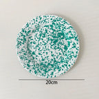Retro Enamel Dinnerware | Splash Ink Pattern | Plates, Bowls, Cups & Spoons | Assorted Designs