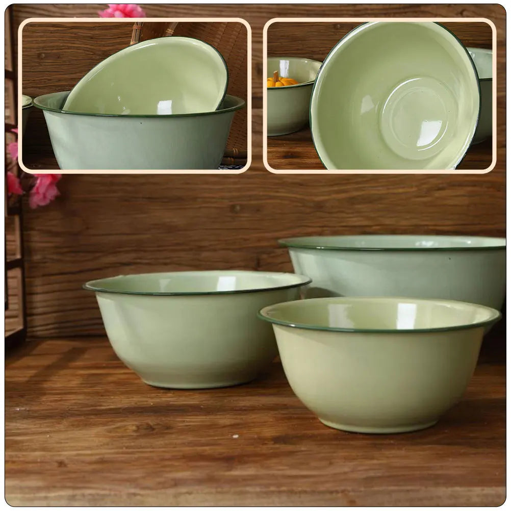 Enamel Mixing Bowl | Salad & Soup Bowl | 3 Sizes | Green