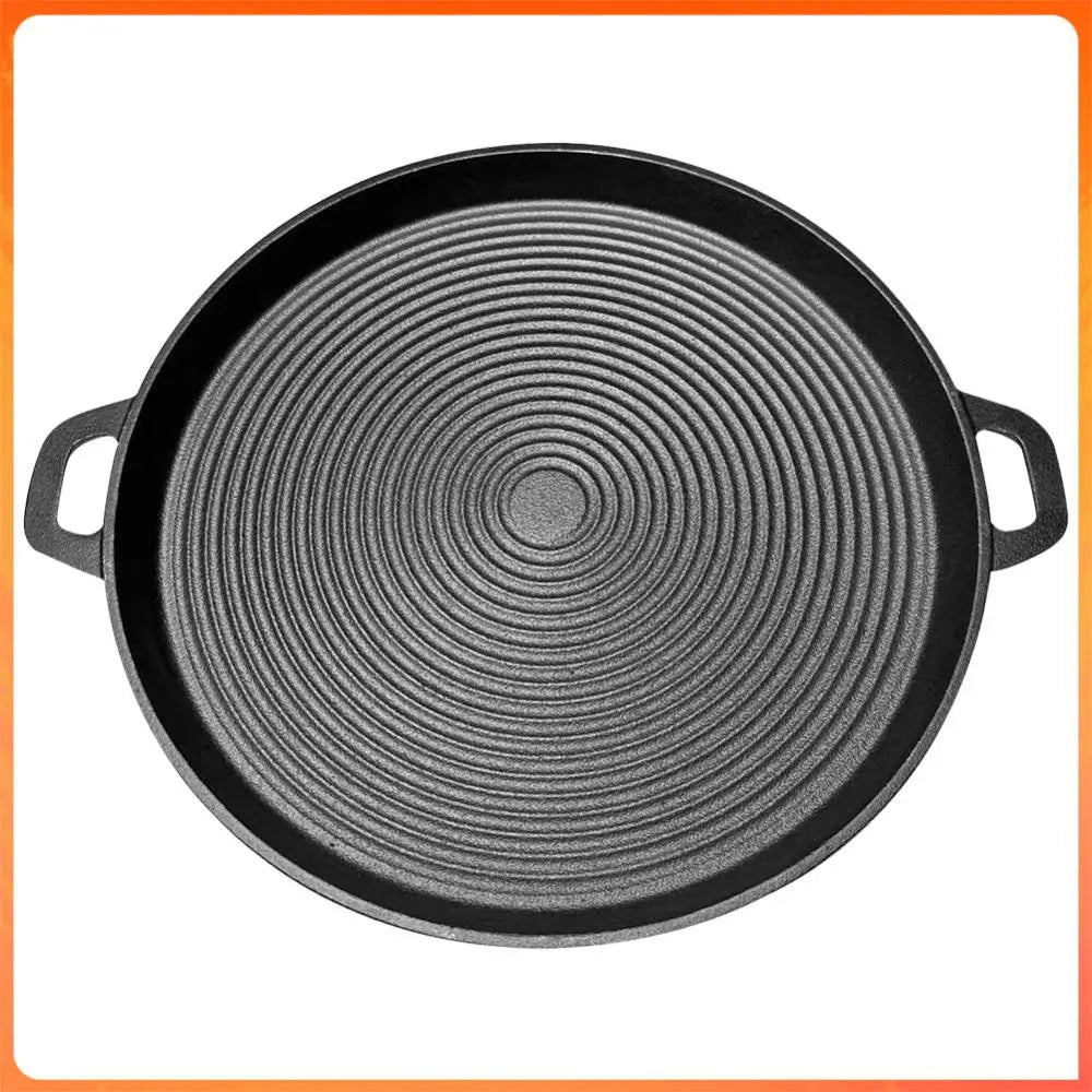 Round 34cm Iron Grill Pan Nonstick Pan With Handles Griddle For Gas Stove Home Outdoor Travel China Mainland
