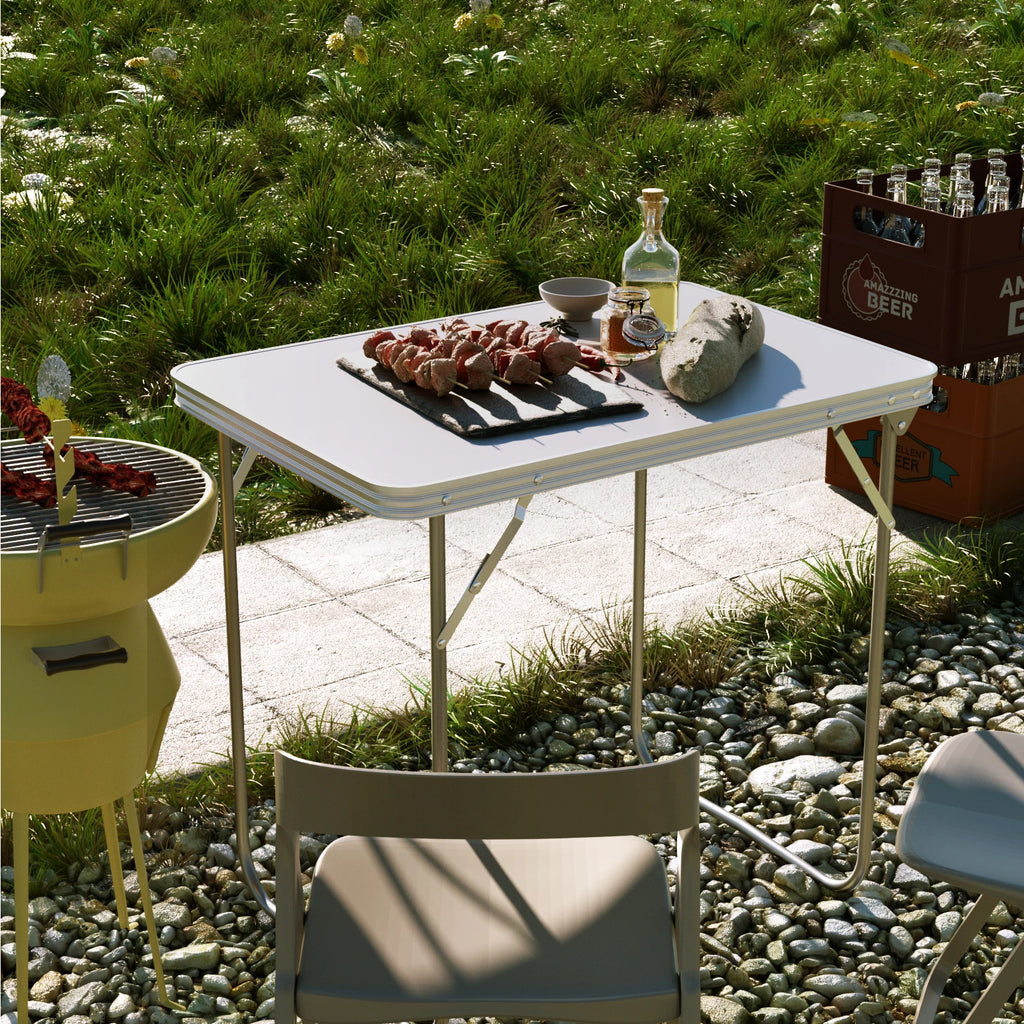 Adjustable Height Folding Table | Aluminium & MDF | 9 Size Options | Indoor & Outdoor