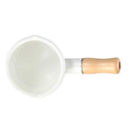 Mini Enamel Milk Pan with Wooden Handle | 500ml | 3 Colours