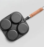 Cast Iron 4-Hole Breakfast Egg Pan – Gas & Induction Compatible | 4 Shape Options