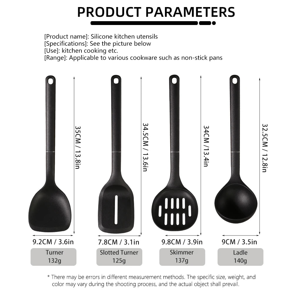 4-Piece Food Grade Silicone Spatula Set – Heat Resistant, Non-Stick Safe