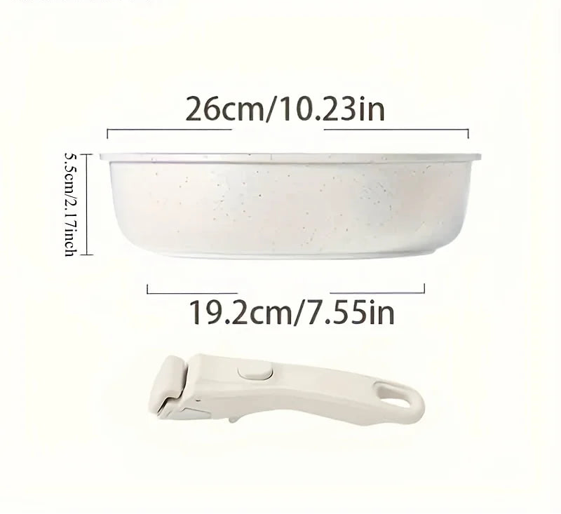 Non-Stick Frying Pan with Detachable Handle Available in : 20cm, 26cm sizes