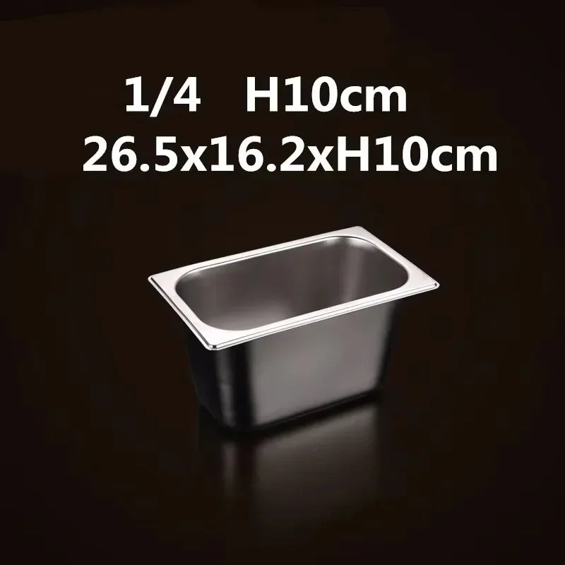 304 Stainless Steel Gastronorm GN Food Pans with Lids – 1/9, 1/6, 1/4, 1/3 & 1/2 Sizes for Buffet, Chafing & Catering 1-4 26.4x16.2xH9.7cm